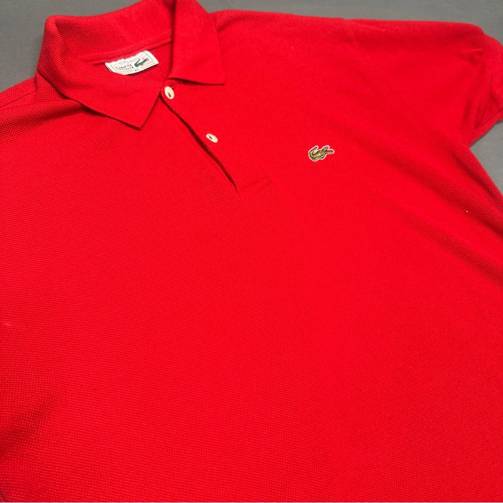 Lacoste Polo Shirt Extra Large Size 7 Red  White Crocodile Outdoors Tennis Mens